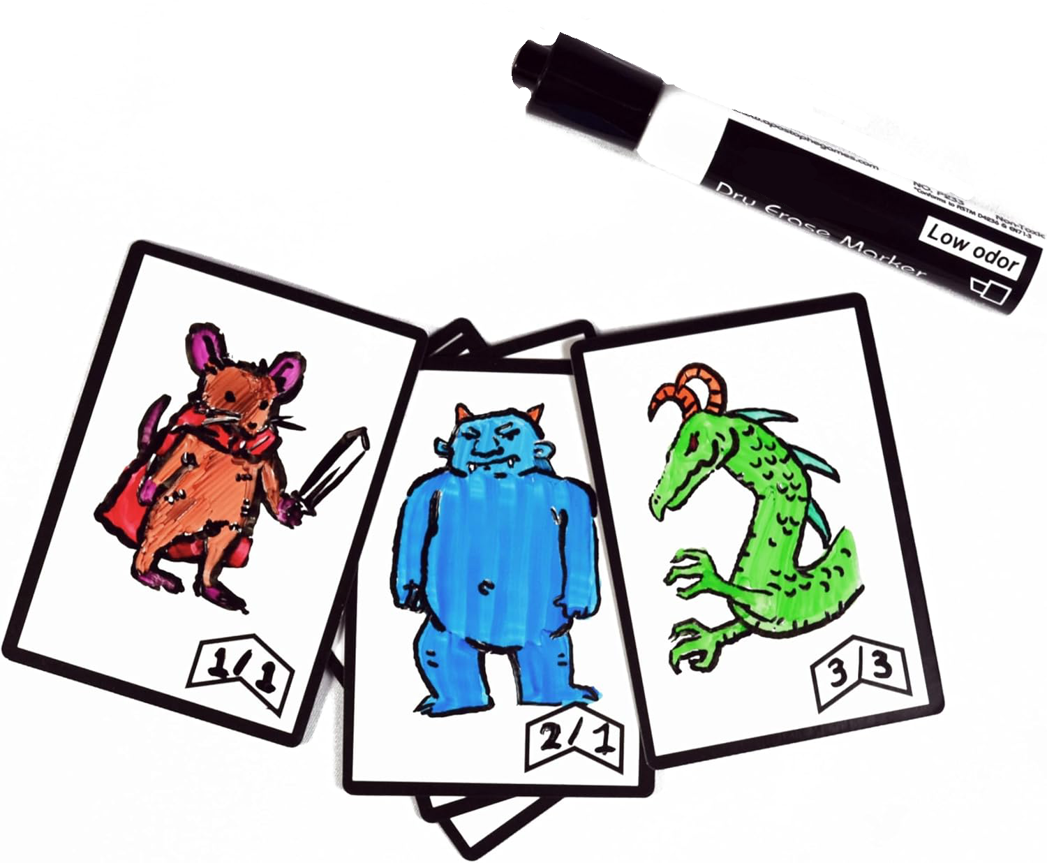40 PIECES DRY ERASE MTG TOKEN CARDS, FRONT AND BACK
