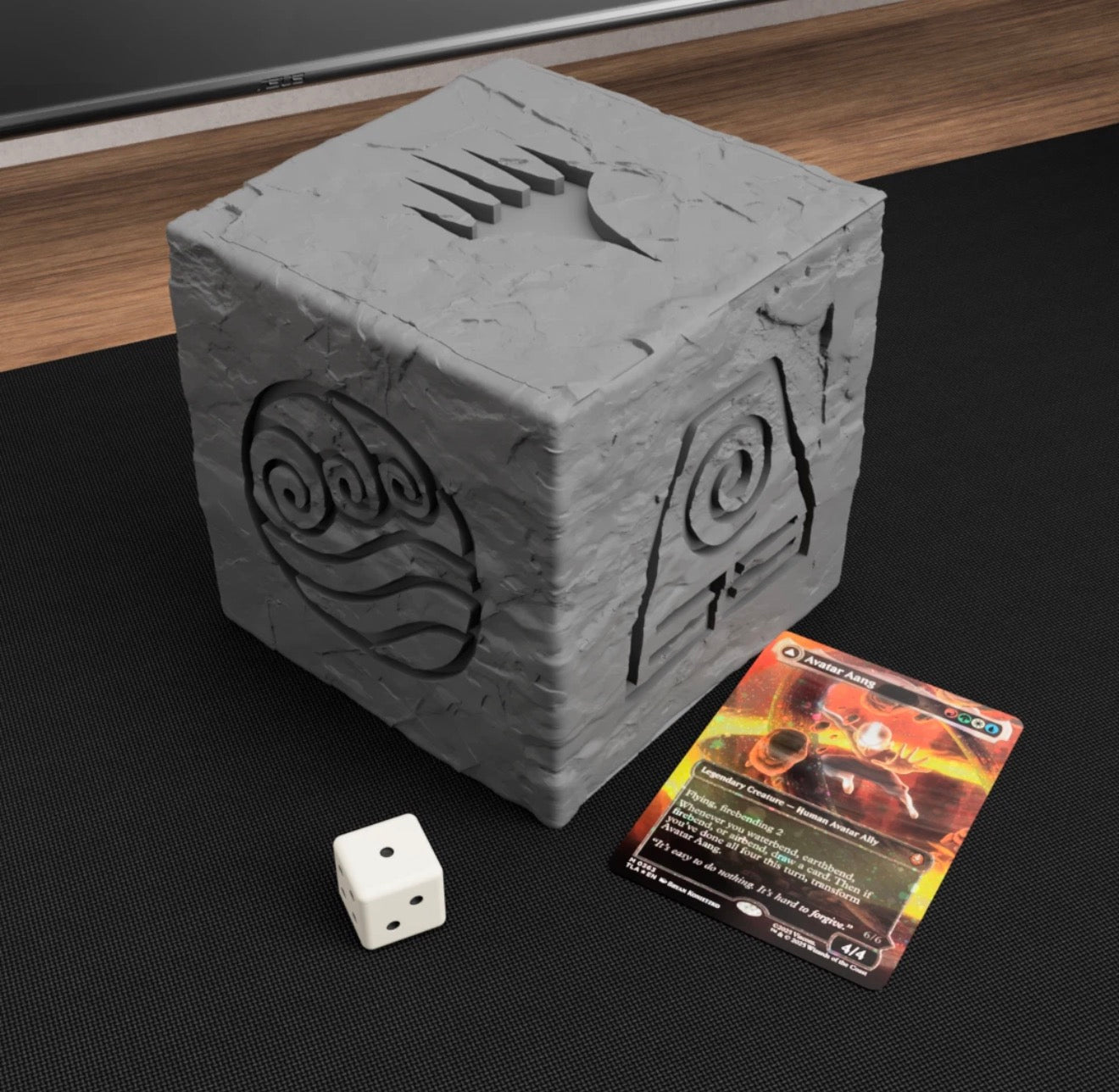 Avatar-Inspired DECKBOX - MTG. TCG Element Cube  - Magnetic Lids