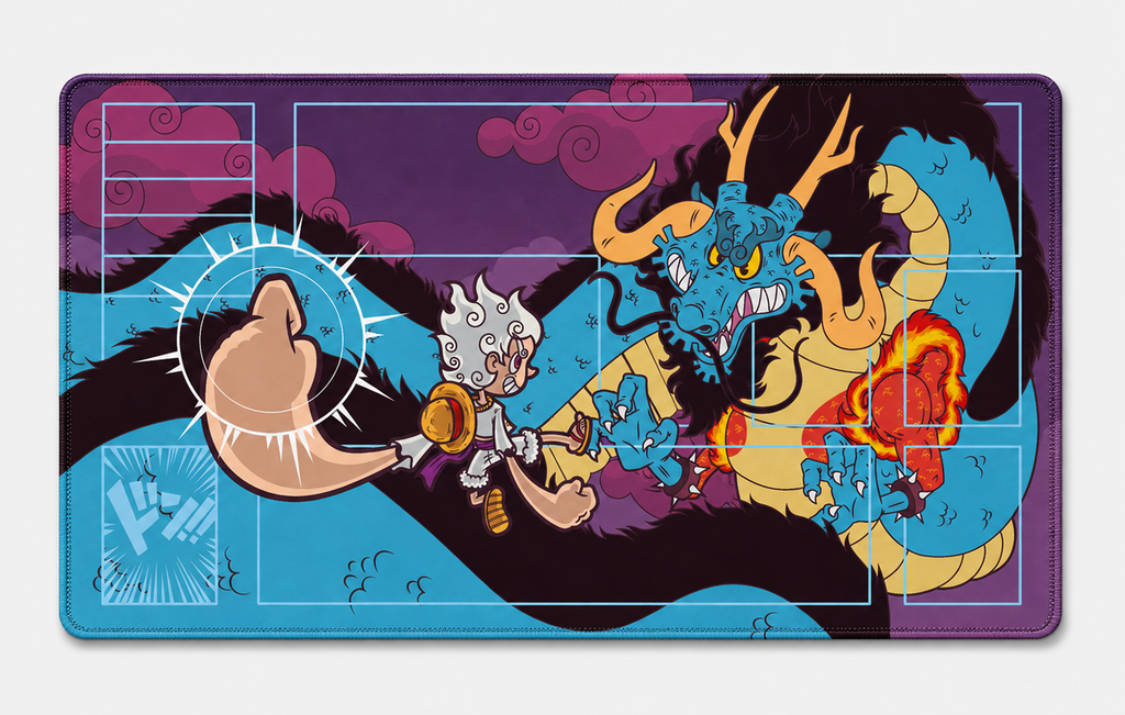 LUFFY VS KAIDO CARTOON FIGHT PLAYMAT LIMITED EDITION!