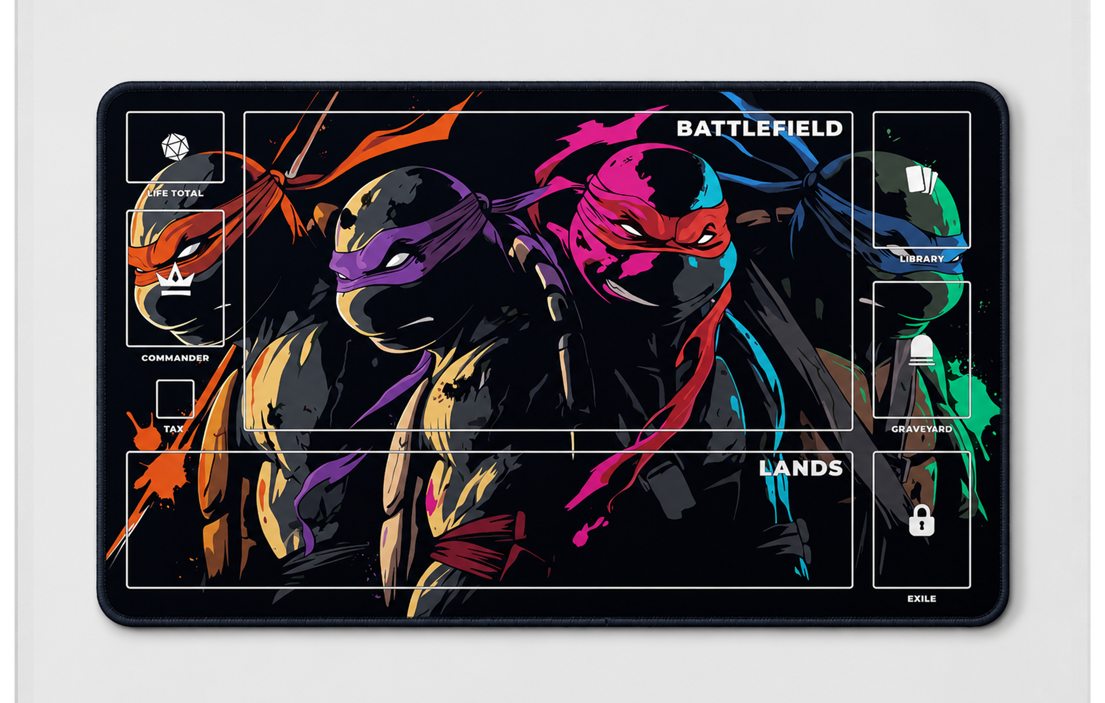 TMNT Commander Playmat –NON SLIP- Trading Card Game-High Quality