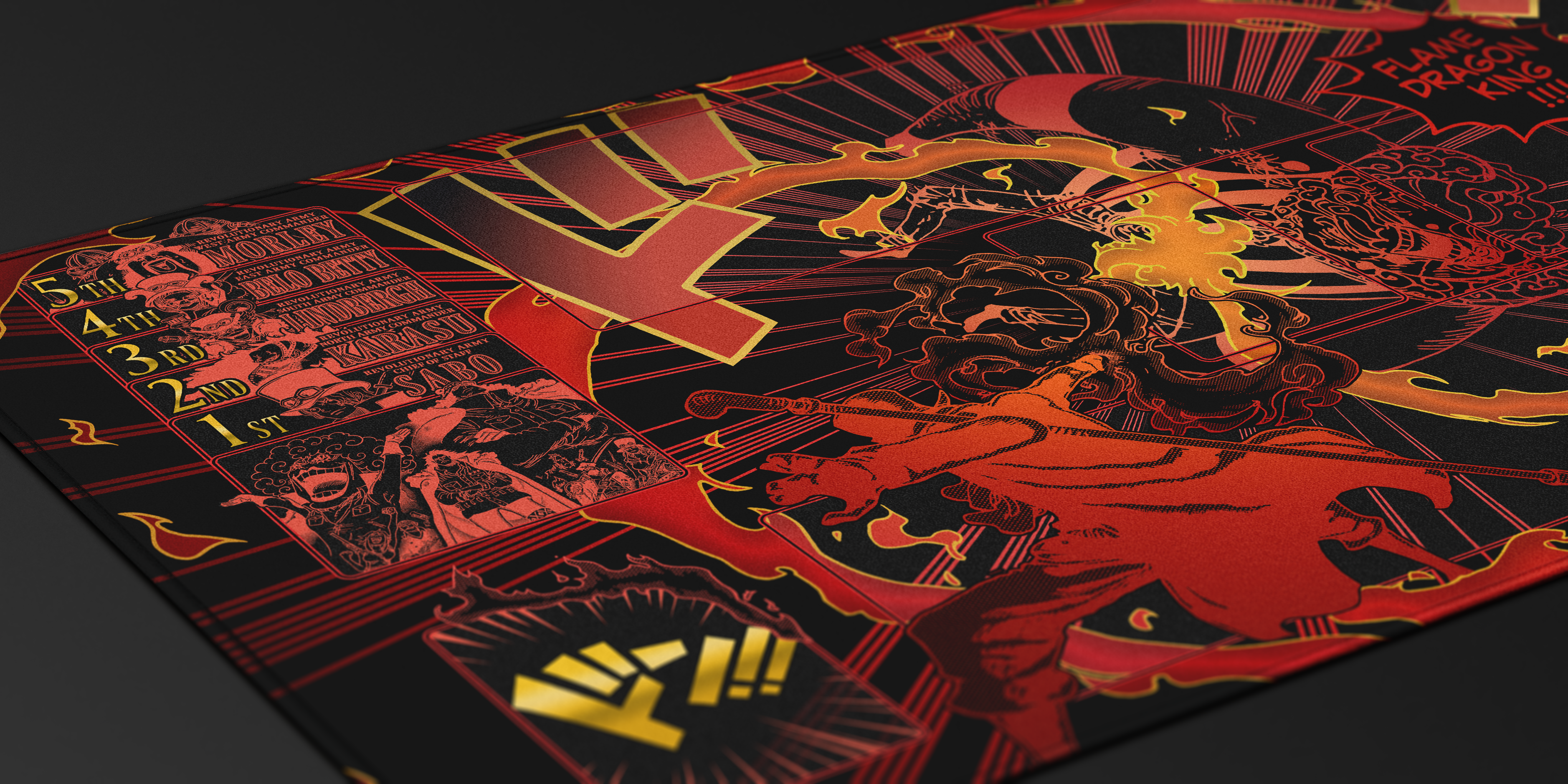 SABO “Flame Dragon King ” ONE PIECE PLAYMAT by ZDESIGN