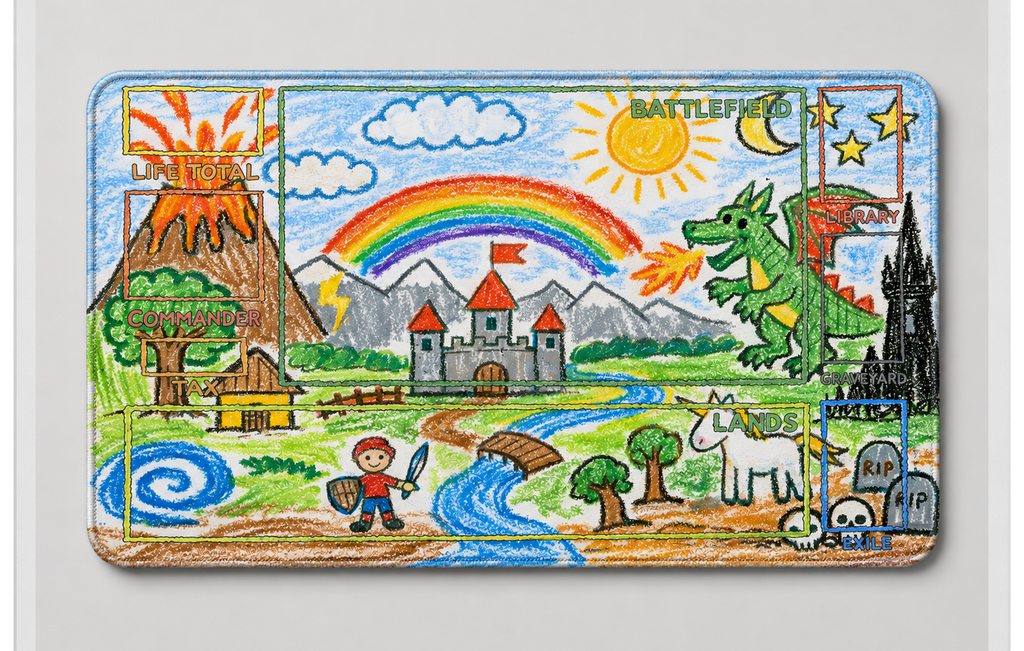 Lil bro’s Drawing MTG Commander Playmat