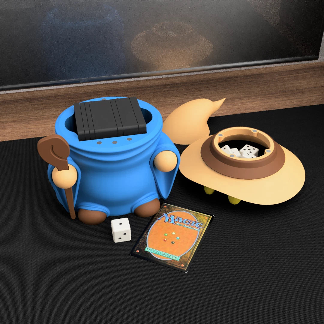 Black Mage Deck Box - MTG Final Fantasy theme - Magetic Lids -